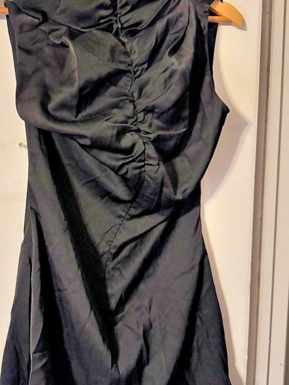 PrettyLittleThing Ruched Black Mini Dress Size 4 NWTs